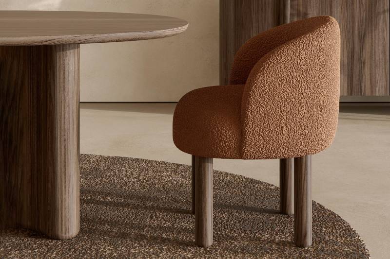 Fauteuil Pebble laine bouclée